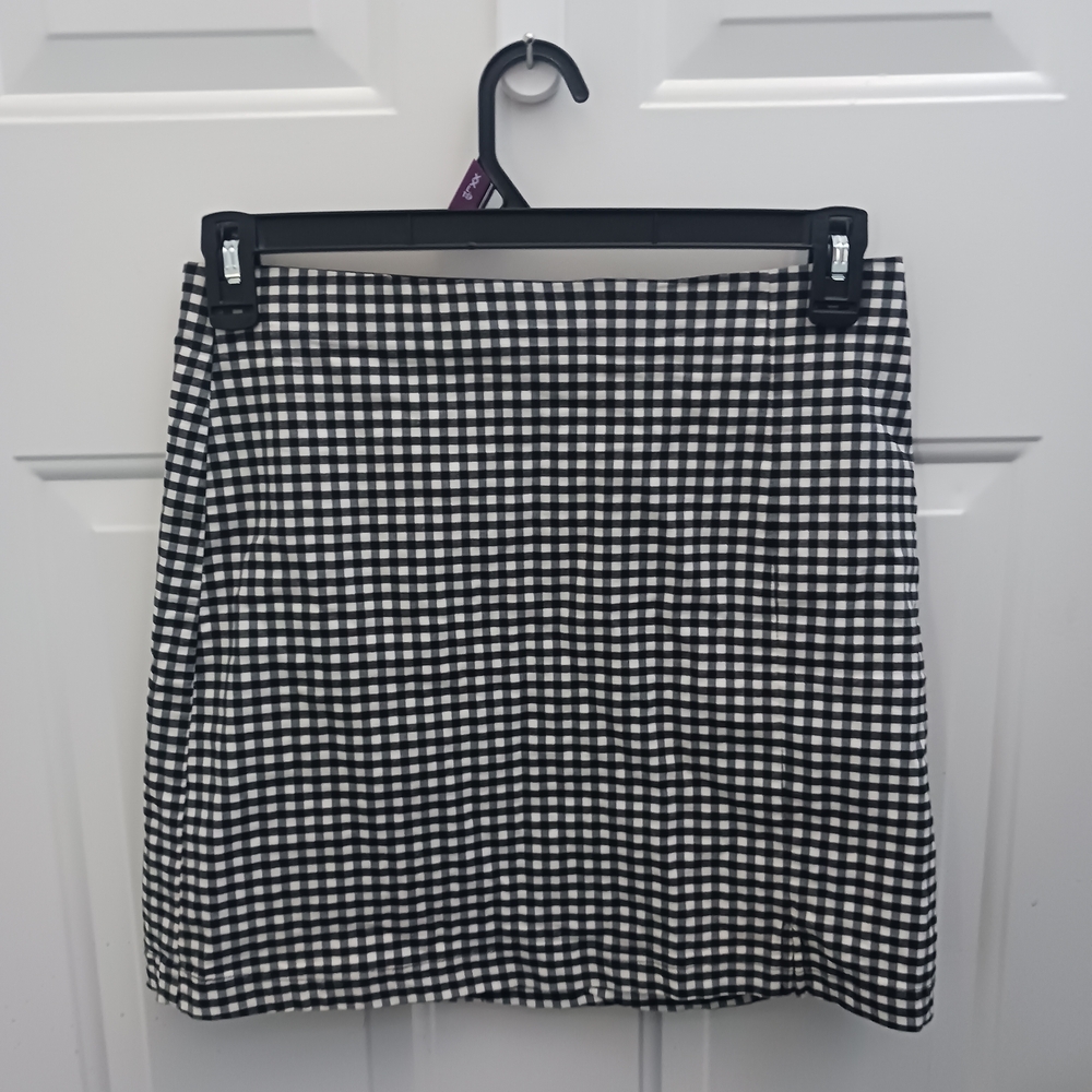 Topshop Black and White Gingham Mini Skirt
